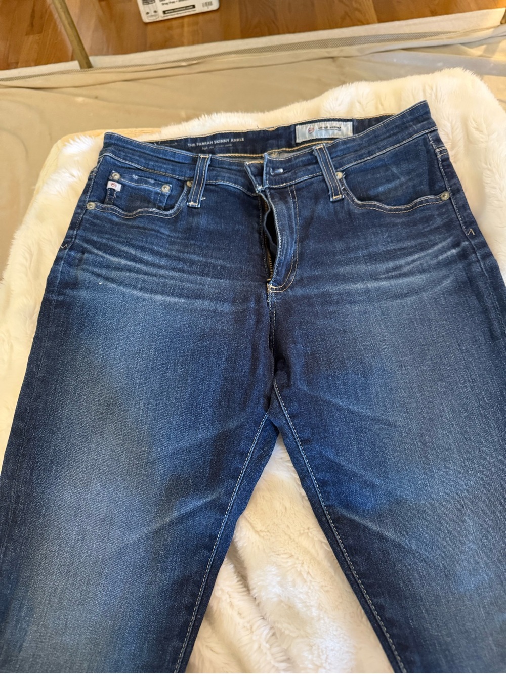 Ag Adriano Goldschmied Skinny Jeans in Medium Dark Blue Wash